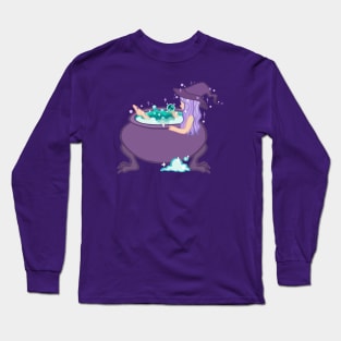 Cute witch in bathtub Long Sleeve T-Shirt